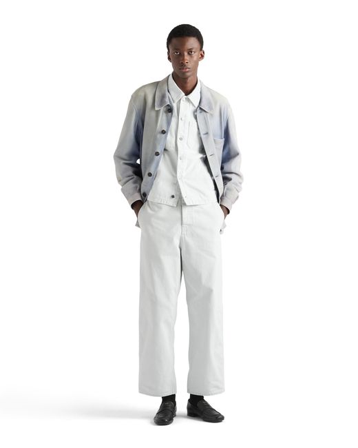Prada White Regular Bleached Denim Jeans, Sky for men