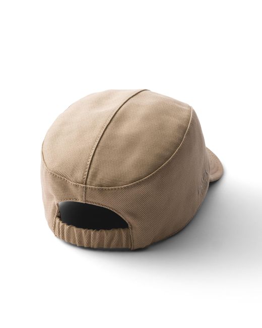 Prada White Drill Baseball Cap, Khaki