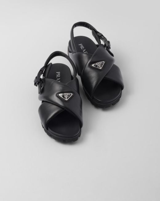 Prada Sandalen mit überkreuzten Riemen in Black für Herren