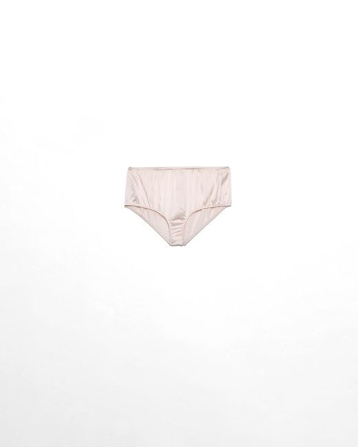 Prada White Vintage-Look Satin Briefs
