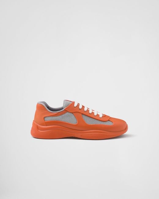 Prada America’S Cup Sneaker Aus Weichem Gummi Und Bike-Gewebe in Orange für Herren