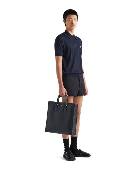 Prada Blue Polo M/C Zip for men