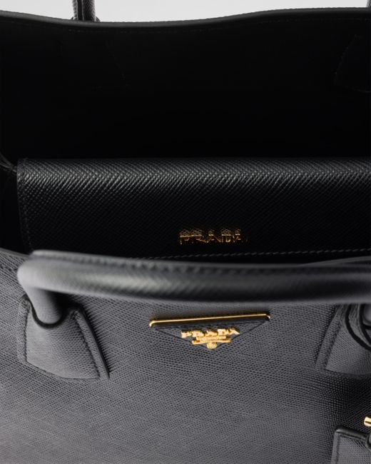 Prada Black Medium Double Saffiano Leather Bag
