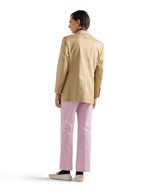 Prada Natural Single-Breasted Cotton Jacket for men