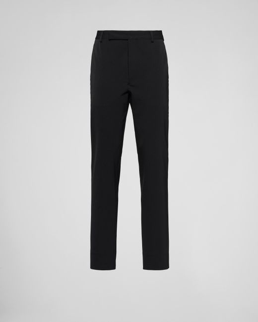 Prada Black Stretch Technical Fabric Pants for men