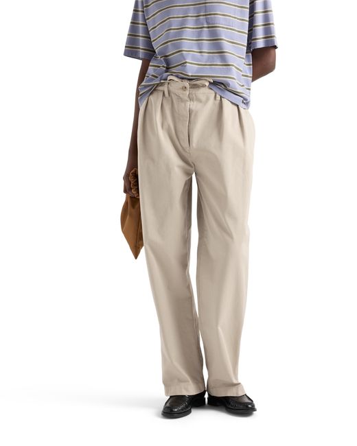 Prada White Old Gabardine Pants, Sand