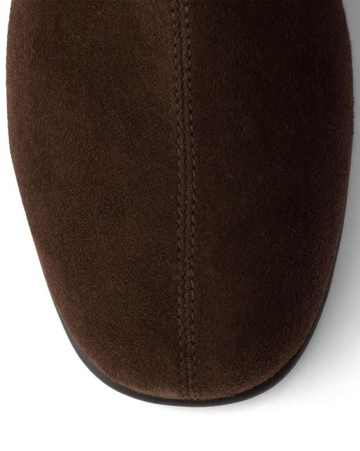 Prada Brown Suede Booties, Dark