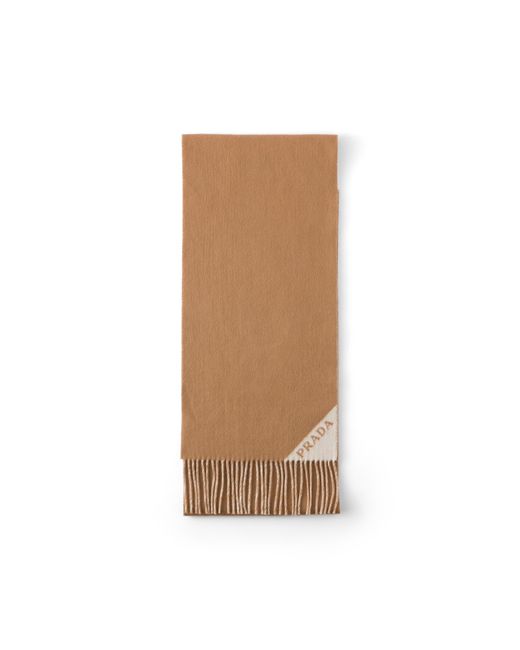 Prada White Double Cashmere Scarf