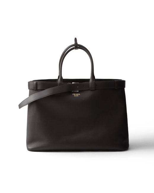 Bolso Buckle De Piel Con Cinturón, Hombre Prada de hombre de color Black
