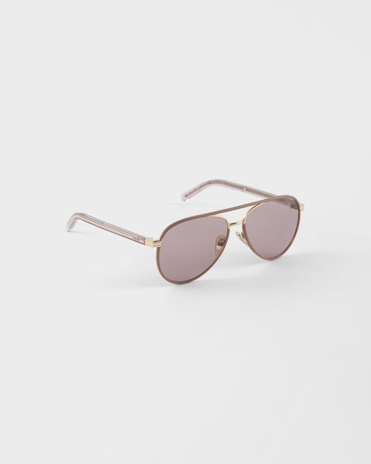 Prada Pink Sunglasses With The Iconic Metal Plaque