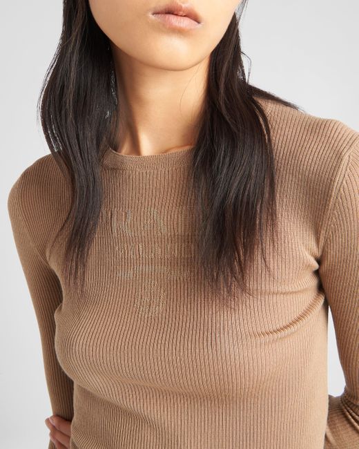 Prada Multicolor Superfine Wool Crew-neck Sweater