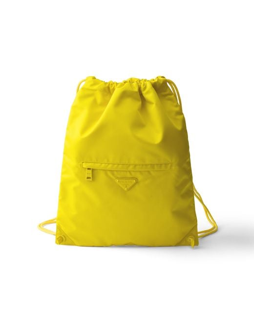 Prada Yellow Re-Nylon Drawstring Backpack