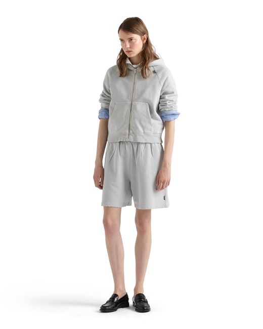 Prada Gray Cotton Fleece Shorts