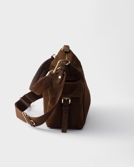 Prada Brown Explore Large Suede Bag
