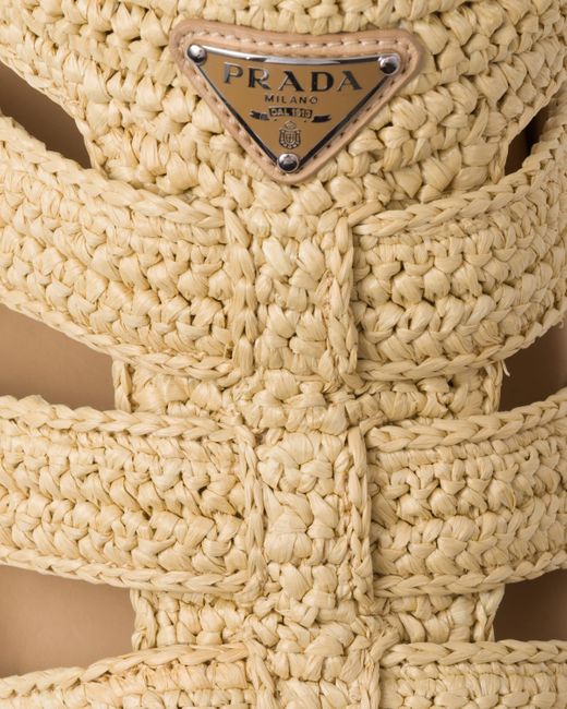 Prada Natural Crochet Fisherman Sandals for men