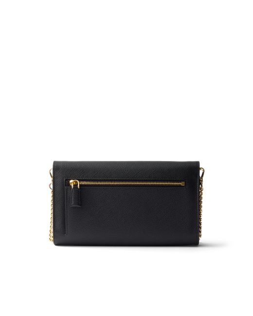 Cartera De Mano De Piel Saffiano Con Solapa Prada de color Black