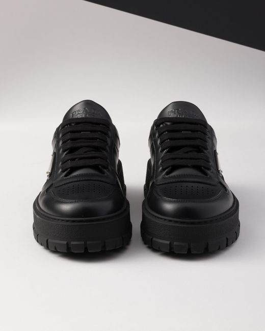 Prada Black Leather Sneakers, Size 5 for men