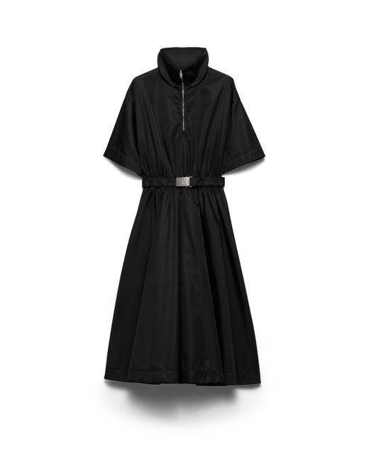 Vestido Midi De Re-Nylon Con Mangas Cortas, Mujer, Talla Prada de color Black