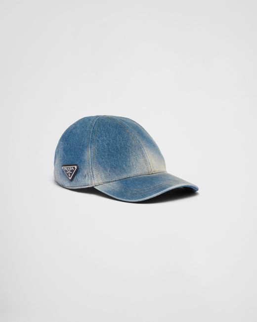 Prada Baseballkappe mit Logo-Patch in Blue für Herren