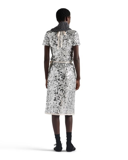 Prada Gray Embroidered Sequin Top
