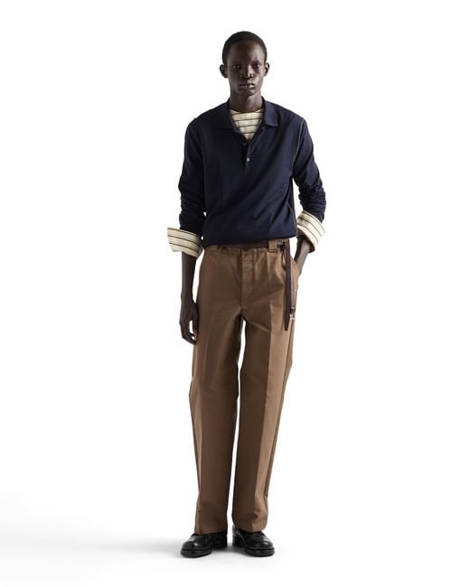 Prada Brown Technical Canvas Pants for men