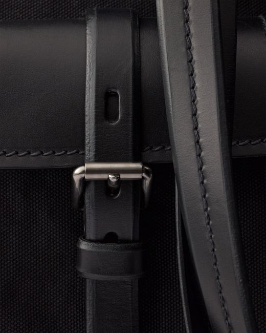 Prada Black Route Large Canvas And Leather Tote Bag