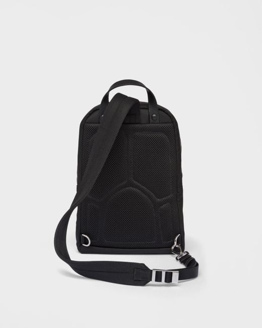 Prada Black Re-nylon And Saffiano Leather Backpack for men