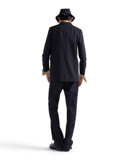 Prada Blue Wool Pants for men