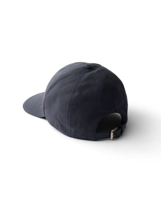 Prada Blue Old Gabardine Baseball Cap for men