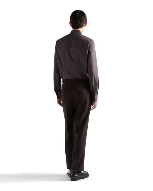 Prada Purple Stretch Cotton Shirt for men