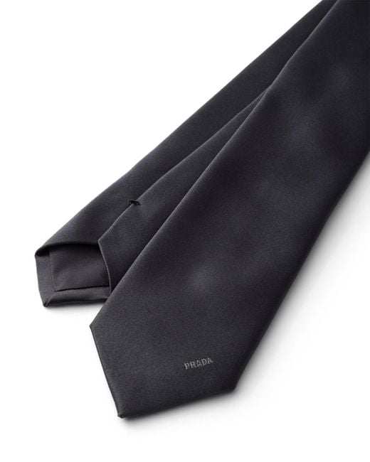 Prada White Silk Tie for men