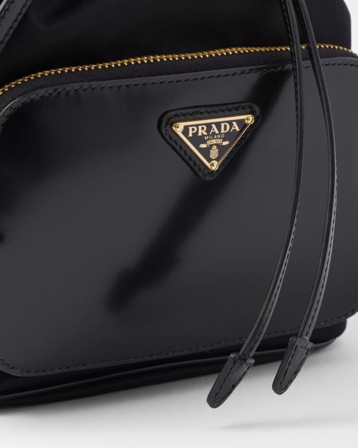 Prada Black Duet Re-Nylon And Brushed Bucket Bag
