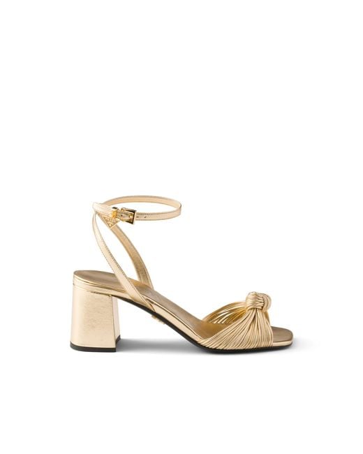Prada Metallic Mordoré Nappa Leather Sandals