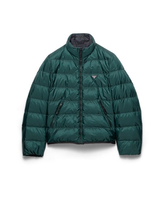 Prada Green Medium-Weight Re-Nylon Down Jacket for men