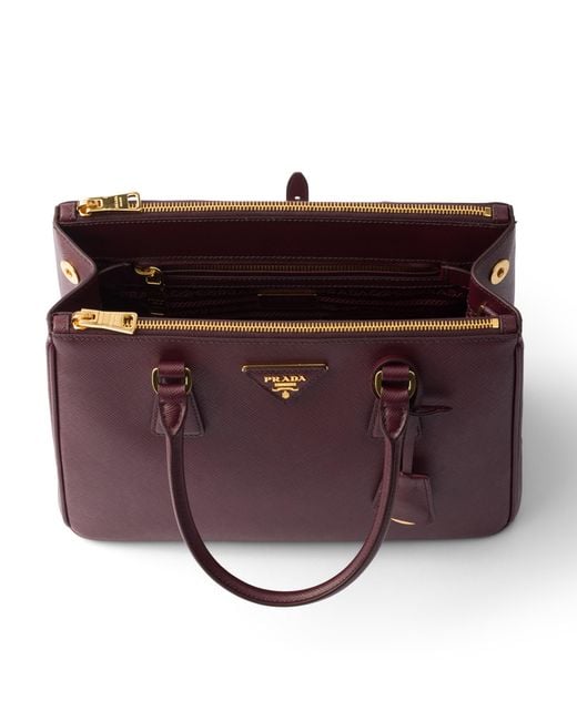 Prada Purple Galleria Medium Saffiano Leather Bag, Burgundy