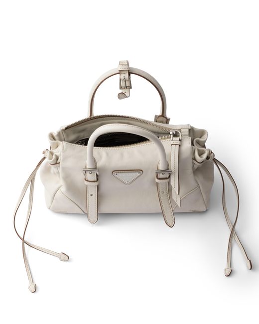 Prada White Bonnie Small Leather Bag