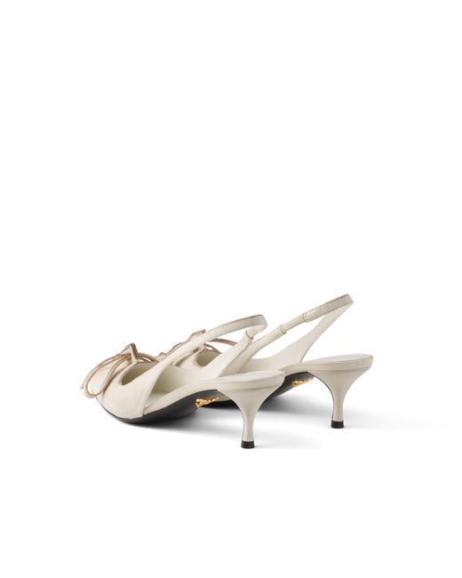 Prada White Leather Slingback Pumps