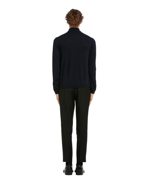 Prada Blue Wool Cardigan for men