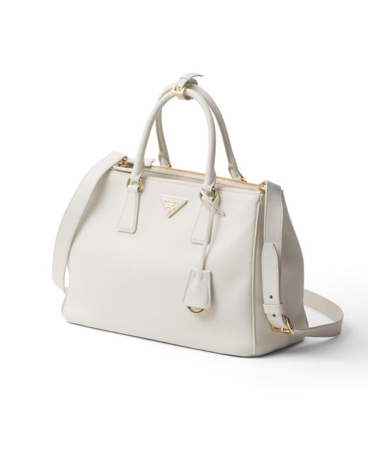 Prada White Galleria Large Leather Bag