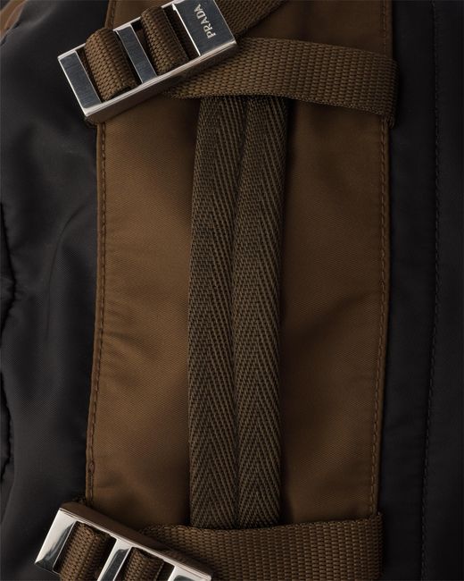 Prada Black Re-Nylon And Leather Backpack for men
