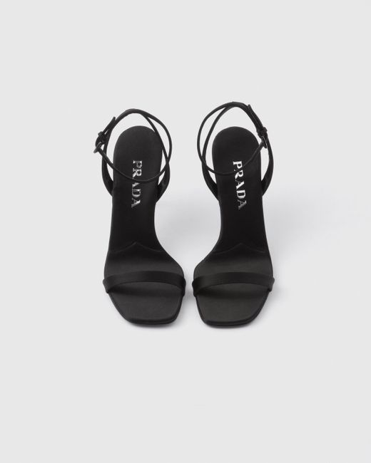 Prada White Satin High-Heeled Sandals