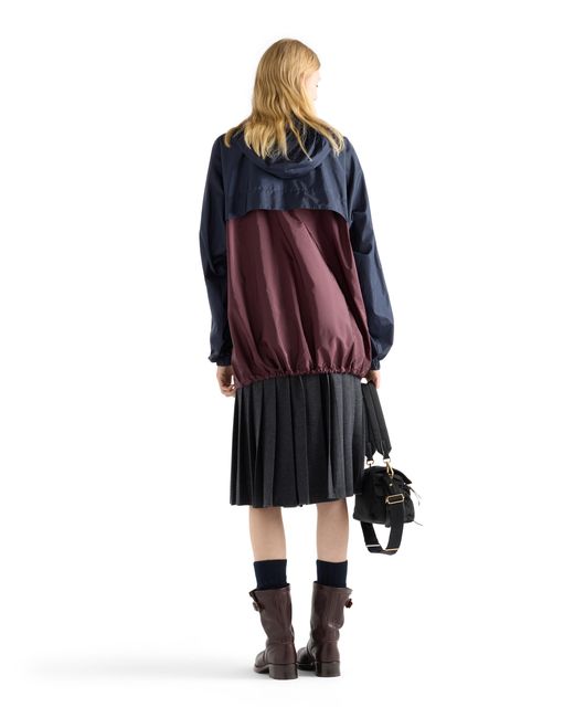 Prada Blue Lightweight Re-Nylon Blouson Jacket, Royal/Garnet