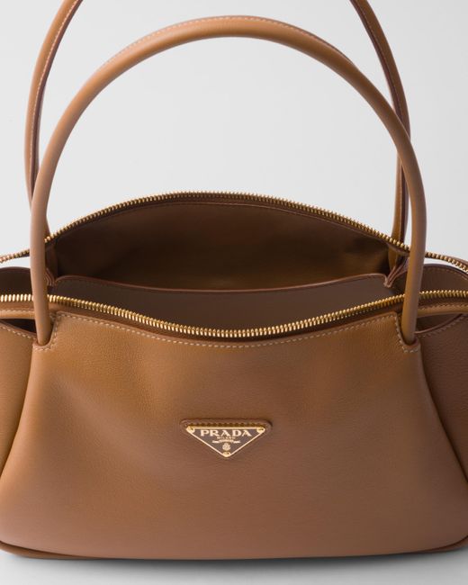 Prada Medium Leather Handbag in White Lyst UK