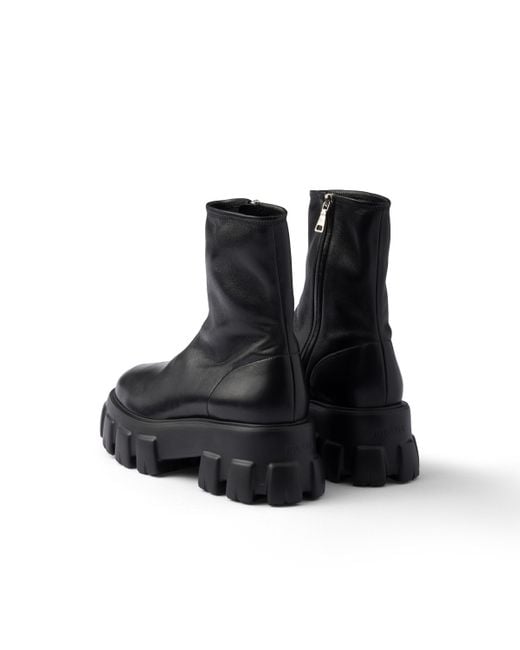Botines Monolith De Napa Elástica, Mujer, Talla Prada de color Black