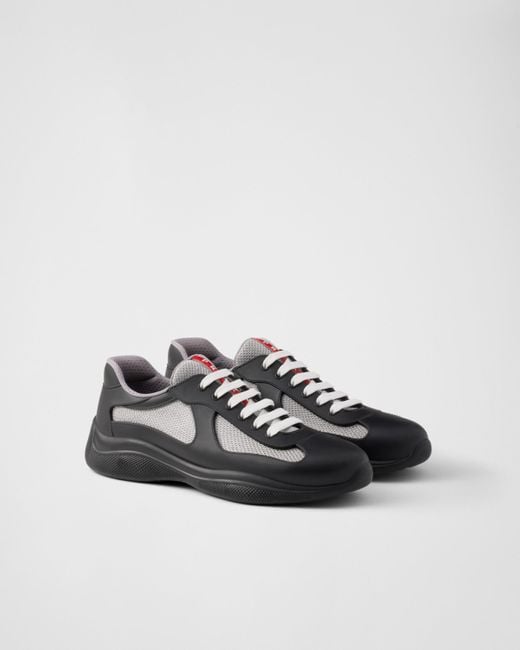 Prada Black Recycled Polyester-blend Sneakers for men