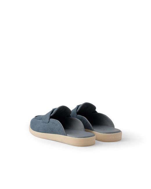 Prada Blue Suede Mules for men