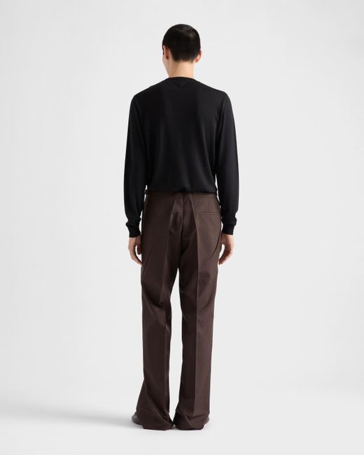 Pull À Col Rond En Cachemire Et Soie Prada pour homme en coloris Black