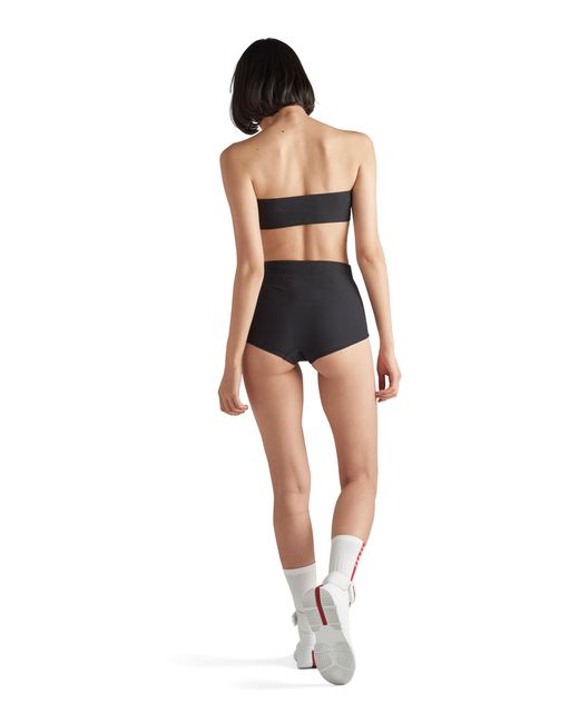 Prada Black Stretch Jersey Swimsuit Top