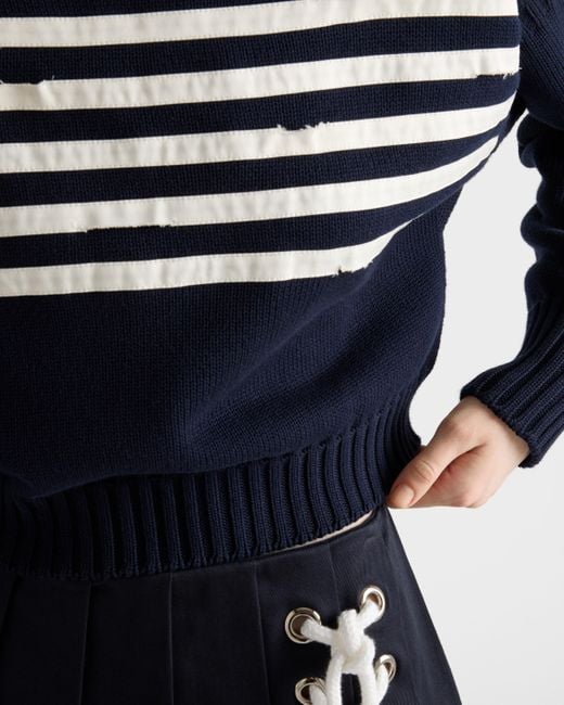 Prada Blue Oversized Cotton Sweater