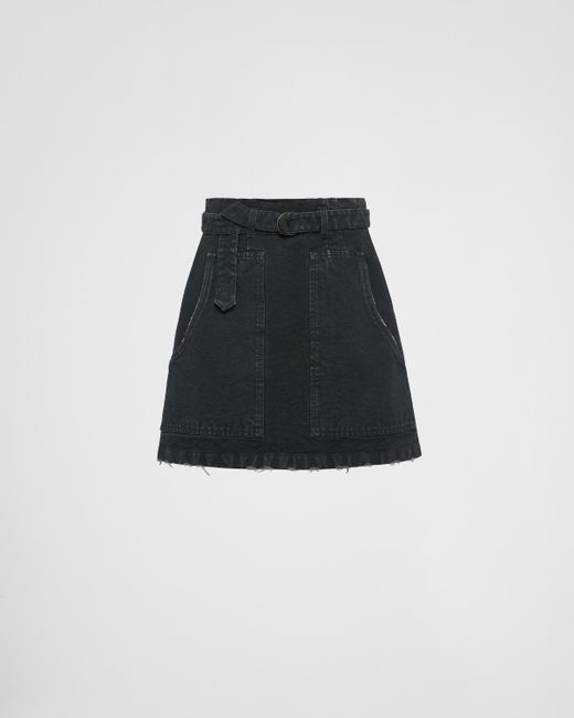 Prada Black Canvas Miniskirt